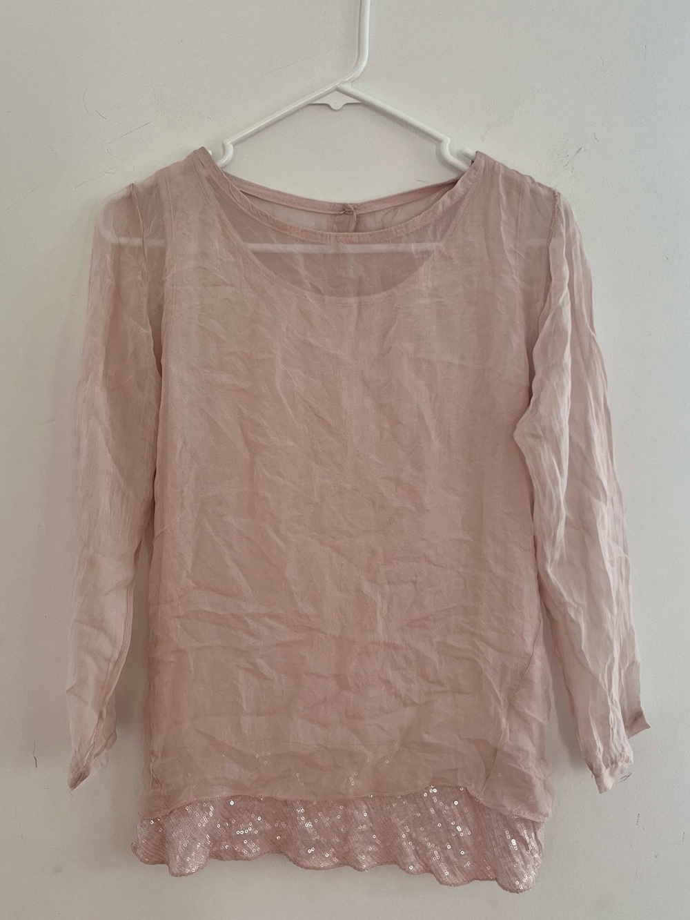 Dolce Ragazza Pink Silk Blouse